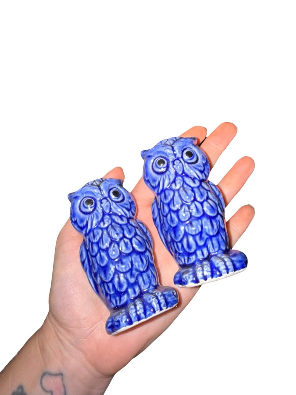Vintage blue owl salt and pepper shakers